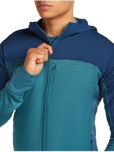 Icebreaker Fleecejacke Descender Merino Blend 300 RealFleece mit Kapuze (Merinowolle, atmungsaktiv) blau/teal Herren